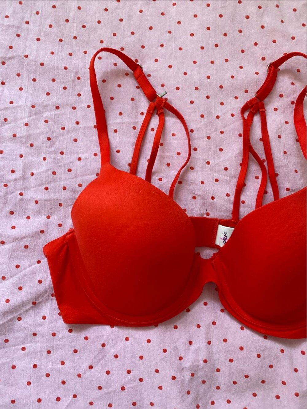 Aerie Real Sunny Full Coverage Red Strappy J-Hook Bra 36B